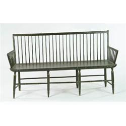 Lot #  636:  GOOD ANTIQUE WINDSOR SETTEE.