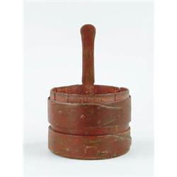 Lot #  638:  RED PAINTED WOOD PIGGIN.