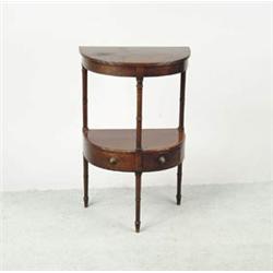 Lot #  654:  GEORGE III MAHOGANY SMALL DEMILUNE WASH STAND.