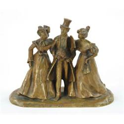 Lot #  659:  SMALL AUSTRIAN BRONZE FIGURAL GROUP.