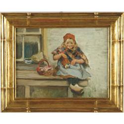 Lot #  664:  MATHIAS JOSEPH ALTEN (American, 1871-1938) LITTLE DUTCH GIRL.