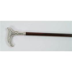 Lot #  665:  CANE: SILVER TOP CANE.