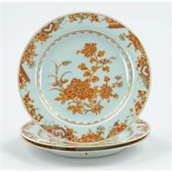 Lot #  677:  SET OF THREE ORIENTAL EXPORT PLATES.