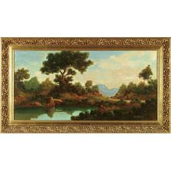 Lot #  679:  TONI BORDIGNON (Italian, 1921-) FIGURE IN LANDSCAPE.