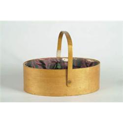 Lot #  683:  SHAKER WOOD SWING HANDLED SEWING CARRIER.