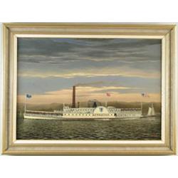 Lot #  688:  ALBERT SZATMAR NEMETHY (American, 1920-) SIDEWHEELER “METAMORA”.