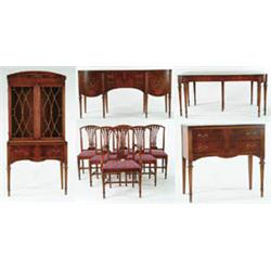 Lot #  693:  TEN PIECE MAHOGANY DINING ROOM SUITE BY VANLEIGH FURNITURE.