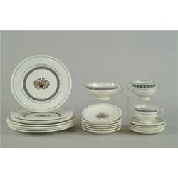 Lot #  694:  APPROXIMATELY 129-PIECE WEDGWOOD DINNER SERVICE IN THE “TRENTHAM” PATTERN.