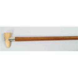 Lot #  704:  CANE: WHALE’S TOOTH CANE.