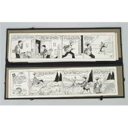 Lot #  713:  BILL GEAGAN (American, Mid-20th C) PORTFOLIO OF TWENTY-SIX COMIC STRIPS.