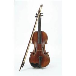 Lot #  723:  ANTIQUE FIDDLE/VIOLIN WITH BOW.