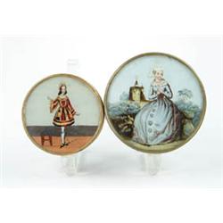 Lot #  728:  TWO 19TH CENTURY ROUND LADIES BOXES.