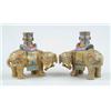 Image 1 : Lot #  729:  PAIR OF ORIENTAL EXPORT ELEPHANT CANDLESTICKS.
