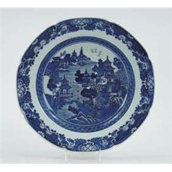 Lot #  730:  LARGE BLUE AND WHITE ORIENTAL CHARGER.