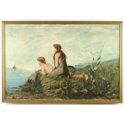 Lot #  733:  EMIL CARLSON (19th Century) SIGNAL TO THE BATHERS.
