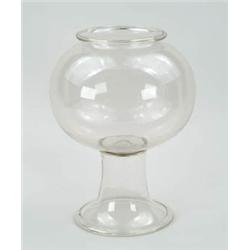 Lot #  742:  FREE BLOWN CLEAR FISH BOWL ON PEDESTAL.