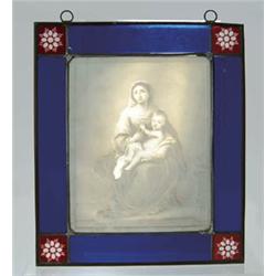 Lot #  745:  LITHOPANE OF WOMAN WITH CHILD.