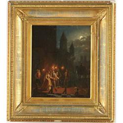 Lot #  746:  JOHANN MONGLES CULVERHOUSE (American/Dutch, 1820-1891) “THE WEDDING”.