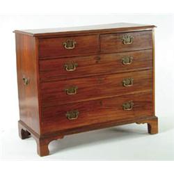 Lot #  751:  ENGLISH TWO OVER THREE DRAWER MAHOGANY CHIPPENDALE CHEST.