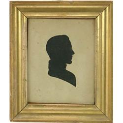Lot #  752:  FRAMED HOLLOW CUT SILHOUETTE OF WILLIAM BOYD, BOSTON, MASS.