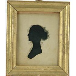 Lot #  753:  HOLLOW CUT SILHOUETTE OF WOMAN.