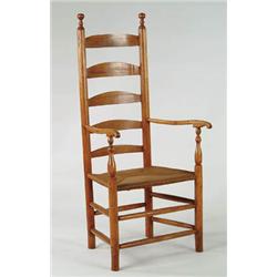 Lot #  762:  EARLY LADDERBACK ARMCHAIR.