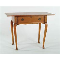 Lot #  763:  ANTIQUE QUEEN ANNE STYLE ONE DRAWER TAVERN TABLE.