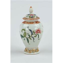 Lot #  766:  SMALL COVERED ORIENTAL EXPORT JAR.