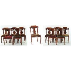 Lot #  784:  SET OF ELEVEN EMPIRE MAHOGANY SIDE CHAIRS.
