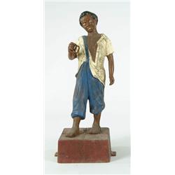 Lot #  791:  CAST IRON PAINTED LAWN JOCKEY.