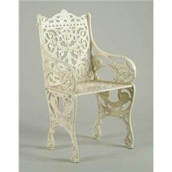 Lot #  793:  CAST IRON ARMCHAIR.