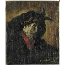 Lot #  804:  WALDO PEIRCE (American, 1884-1970) “THE OLD WITCH DOCTOR”.