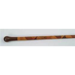 Lot #  808:  CANE: INTERESTING FOLK ART DECORATED CANE.
