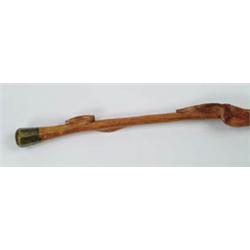 Lot #  809:  CANE: CARVED DIAMOND WILLOW CANE.