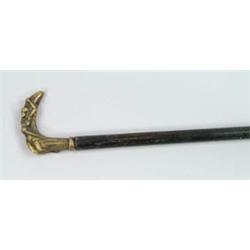 Lot #  810:  CANE: CAST BRASS NUDE WOMAN CANE.