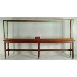 Lot #  826:  GLASS DISPLAY CASE ON STAND FOR SHIP MODEL.