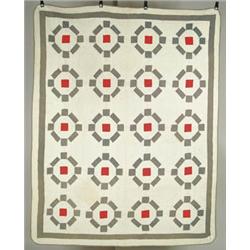 Lot #  836:  QUILT: PIECED QUILT “JOHNNY ROUND THE CORNER”.