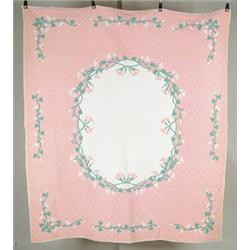 Lot #  838:  QUILT: APPLIQUED FLOWER GARDEN.