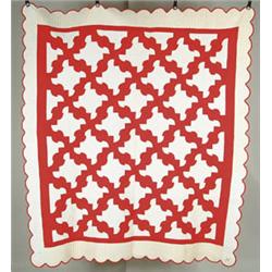 Lot #  839:  QUILT: PIECED QUILT “DRUNKARD’S PATH”.
