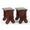 Image 1 : Lot #  844:  PAIR OF ARTS AND CRAFTS PERIOD TRESTLE STYLE STANDS.