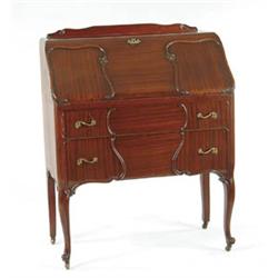 Lot #  850:  MAHOGANY SLANT FRONT LADIES DESK.