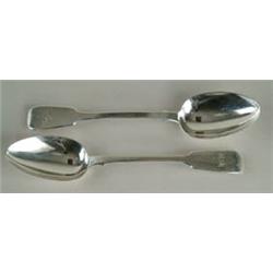Lot #  856:  PAIR OF ENGLISH STERLING TABLE SPOONS.