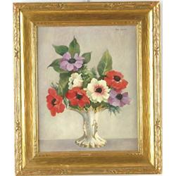 Lot #  866:  MOLLY WHEELER WOOD (American, 20th C) STILL LIFE WITH POPPIES.