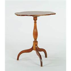 Lot #  869:  FEDERAL SHAPED TOP CHERRY CANDLESTAND.