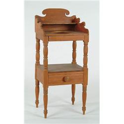 Lot #  870:  ANTIQUE SHERATON ONE DRAWER TWO TIER WASH STAND.