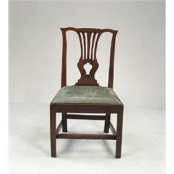 Lot #  872:  GEORGE III MAHOGANY SIDE CHAIR.