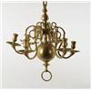Image 1 : Lot #  879A.:  HANGING DUTCH STYLE BRASS CHANDELIER.