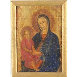 Lot #  882:  PAINTED WOOD ICON.
