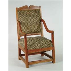 Lot #  884:  EARLY UPHOLSTERED CANADIAN ARMCHAIR.