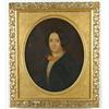Image 1 : Lot #  887:  UNSIGNED (American, 19th C) PORTRAIT OF A YOUNG WOMAN.